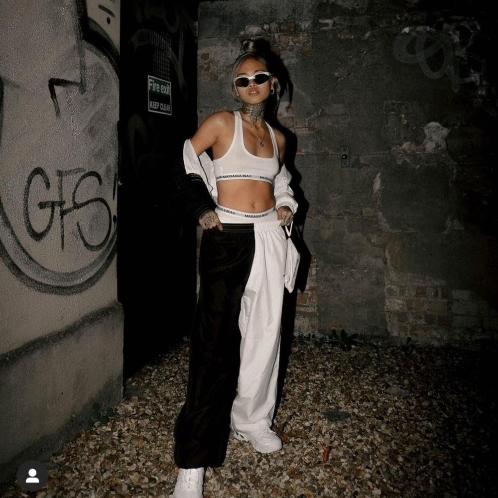Maria Gulina Chess Pant Half Black Half White